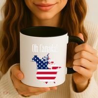 Funny Trump Oh Canada! Usa Canada Map 51st State Coffee Mug thumb 3