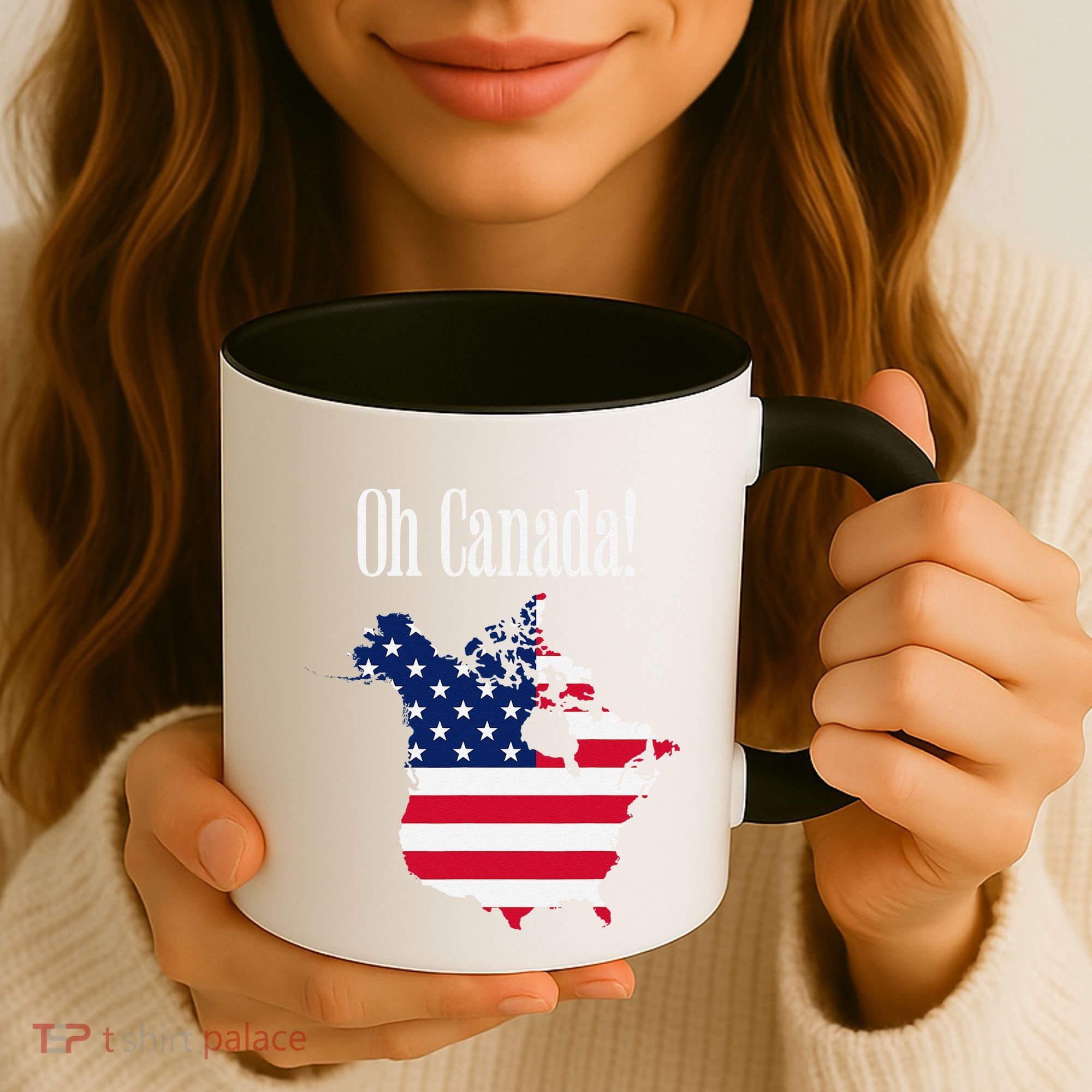 Funny Trump Oh Canada! Usa Canada Map 51st State Coffee Mug