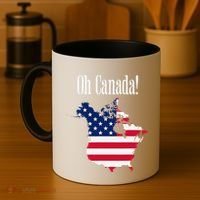 Funny Trump Oh Canada! Usa Canada Map 51st State Coffee Mug thumb 4