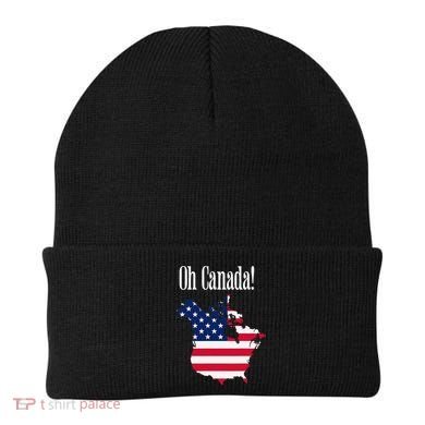 Funny Trump Oh Canada! Usa Canada Map 51st State Beanie