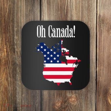 Funny Trump Oh Canada! Usa Canada Map 51st State Coaster