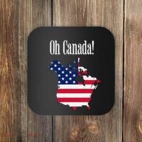 Funny Trump Oh Canada! Usa Canada Map 51st State Coaster thumb 0