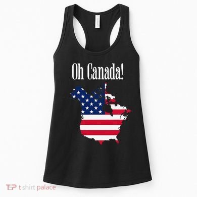 Funny Trump Oh Canada! Usa Canada Map 51st State Women's Tank Top