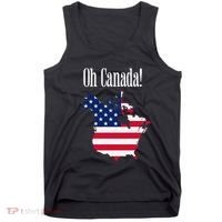 Funny Trump Oh Canada! Usa Canada Map 51st State Tank Top thumb 0