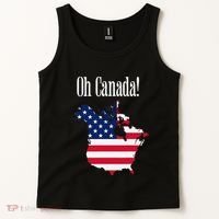 Funny Trump Oh Canada! Usa Canada Map 51st State Tank Top thumb 2