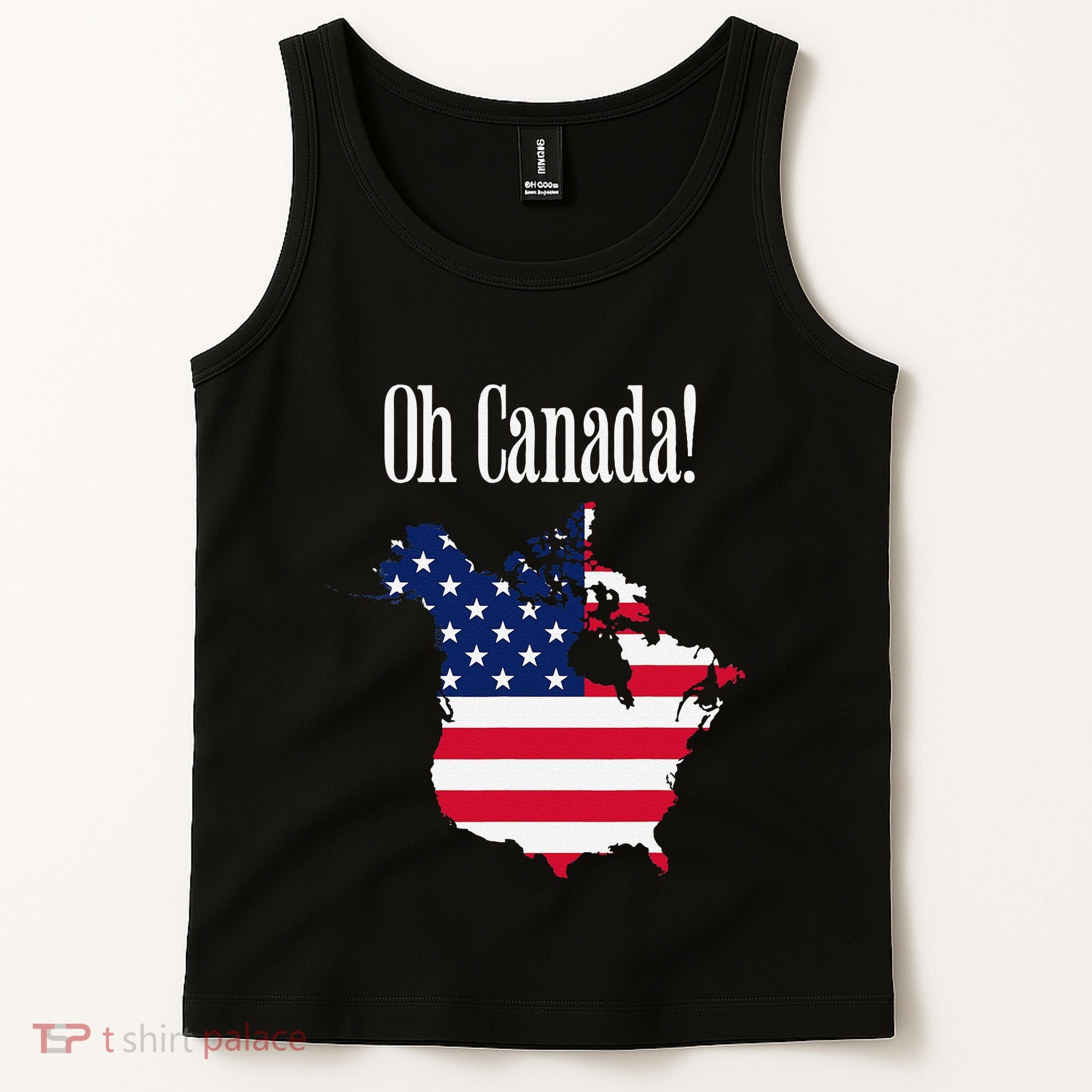 Funny Trump Oh Canada! Usa Canada Map 51st State Tank Top
