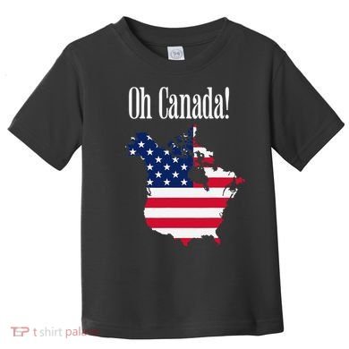 Funny Trump Oh Canada! Usa Canada Map 51st State Toddler T-Shirt