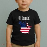 Funny Trump Oh Canada! Usa Canada Map 51st State Toddler T-Shirt thumb 2