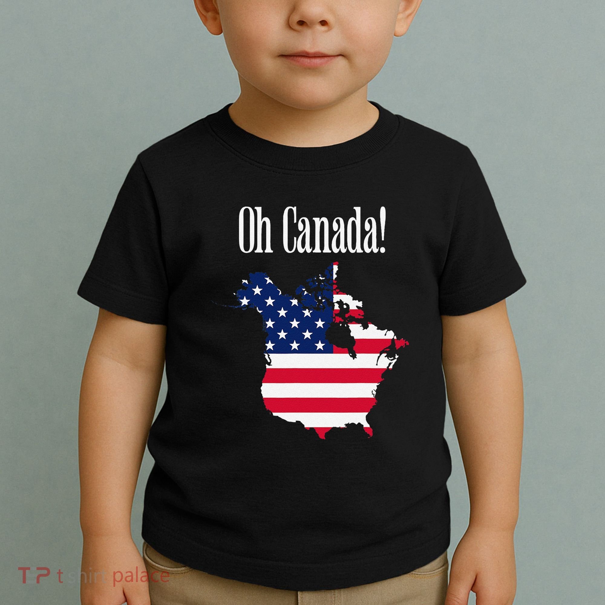Funny Trump Oh Canada! Usa Canada Map 51st State Toddler T-Shirt