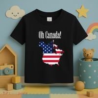 Funny Trump Oh Canada! Usa Canada Map 51st State Toddler T-Shirt thumb 3