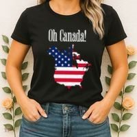 Funny Trump Oh Canada! Usa Canada Map 51st State Women's T-Shirt thumb 2