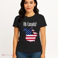 Funny Trump Oh Canada! Usa Canada Map 51st State Women's T-Shirt thumb 4