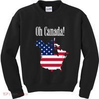 Funny Trump Oh Canada! Usa Canada Map 51st State Kids Sweatshirt thumb 0