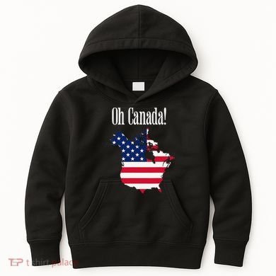 Funny Trump Oh Canada! Usa Canada Map 51st State Kids Hoodie