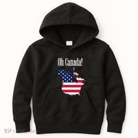 Funny Trump Oh Canada! Usa Canada Map 51st State Kids Hoodie thumb 0