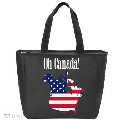 Funny Trump Oh Canada! Usa Canada Map 51st State Tote Bag