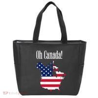 Funny Trump Oh Canada! Usa Canada Map 51st State Tote Bag thumb 0