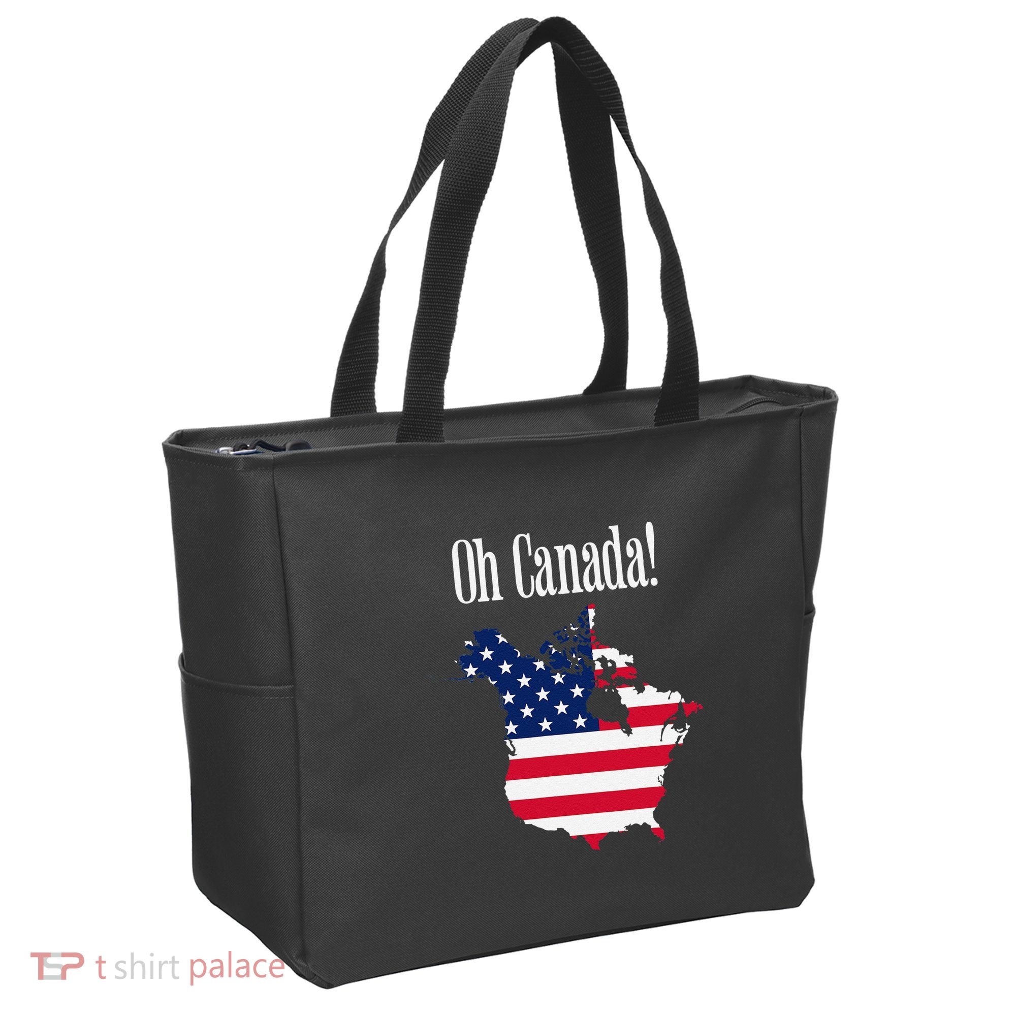 Funny Trump Oh Canada! Usa Canada Map 51st State Tote Bag