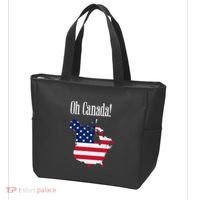 Funny Trump Oh Canada! Usa Canada Map 51st State Tote Bag thumb 3