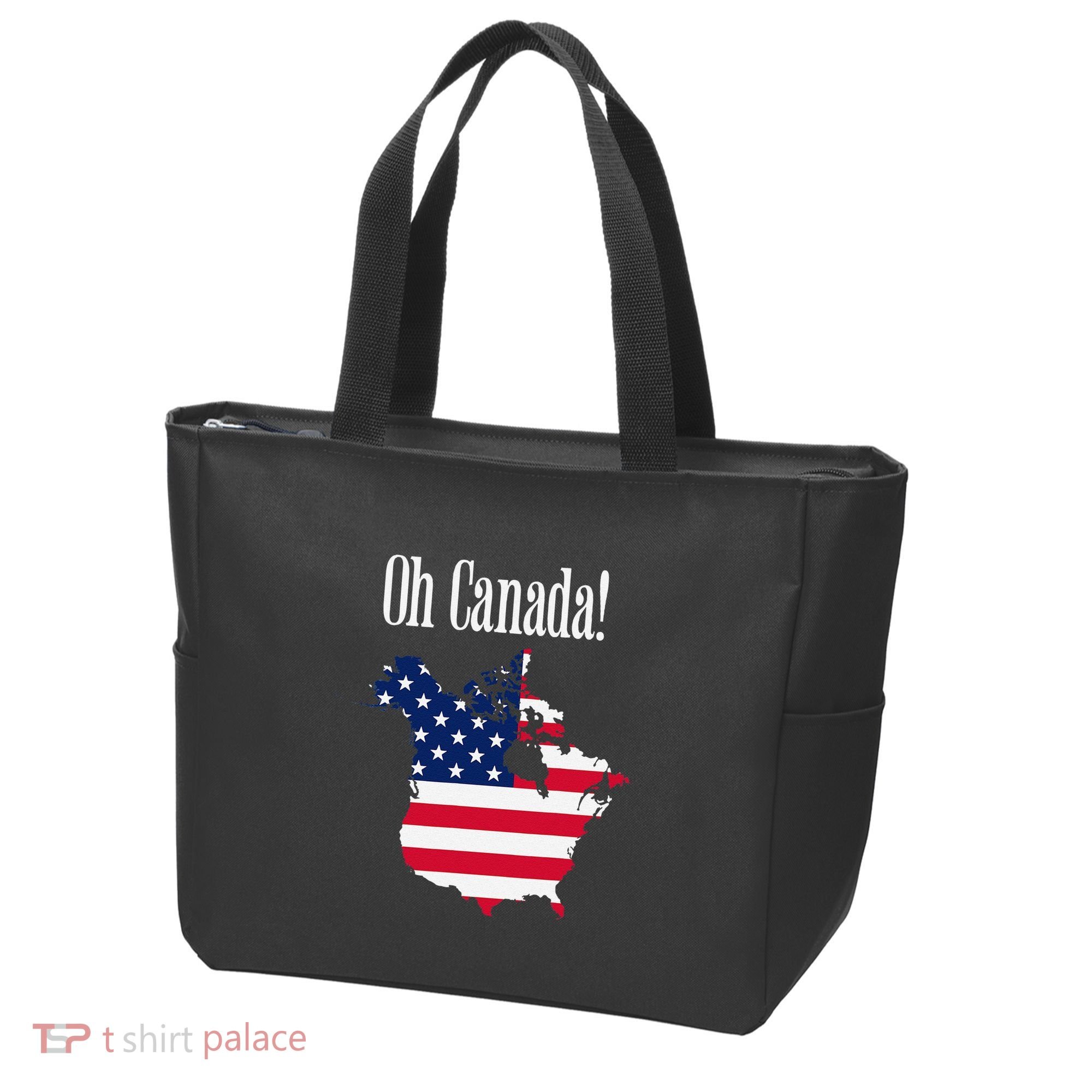 Funny Trump Oh Canada! Usa Canada Map 51st State Tote Bag