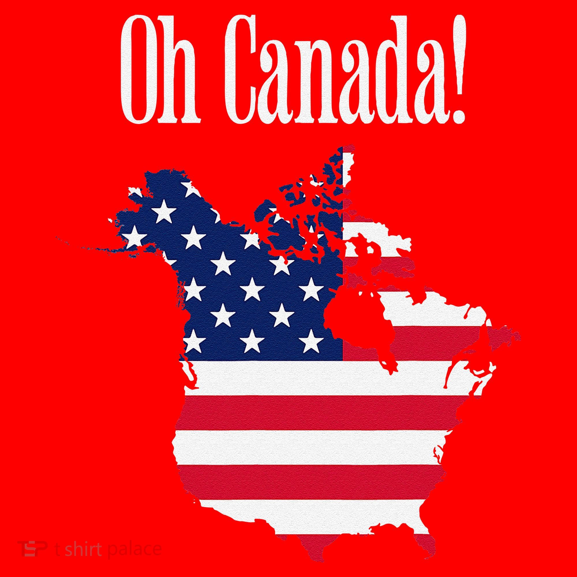 Funny Trump Oh Canada! Usa Canada Map 51st State Santa Hat