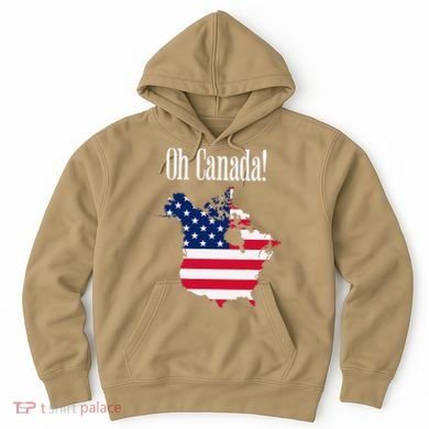 Funny Trump Oh Canada! Usa Canada Map 51st State Hoodie