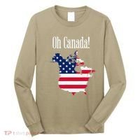 Funny Trump Oh Canada! Usa Canada Map 51st State Long Sleeve Shirt thumb 0