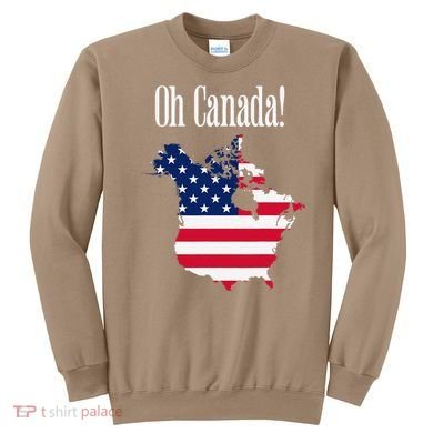 Funny Trump Oh Canada! Usa Canada Map 51st State Sweatshirt