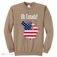 Funny Trump Oh Canada! Usa Canada Map 51st State Sweatshirt thumb 0