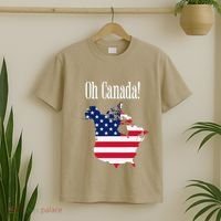 Funny Trump Oh Canada! Usa Canada Map 51st State T-Shirt thumb 2