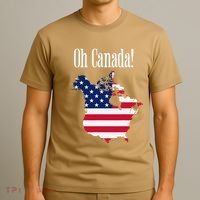 Funny Trump Oh Canada! Usa Canada Map 51st State T-Shirt thumb 3