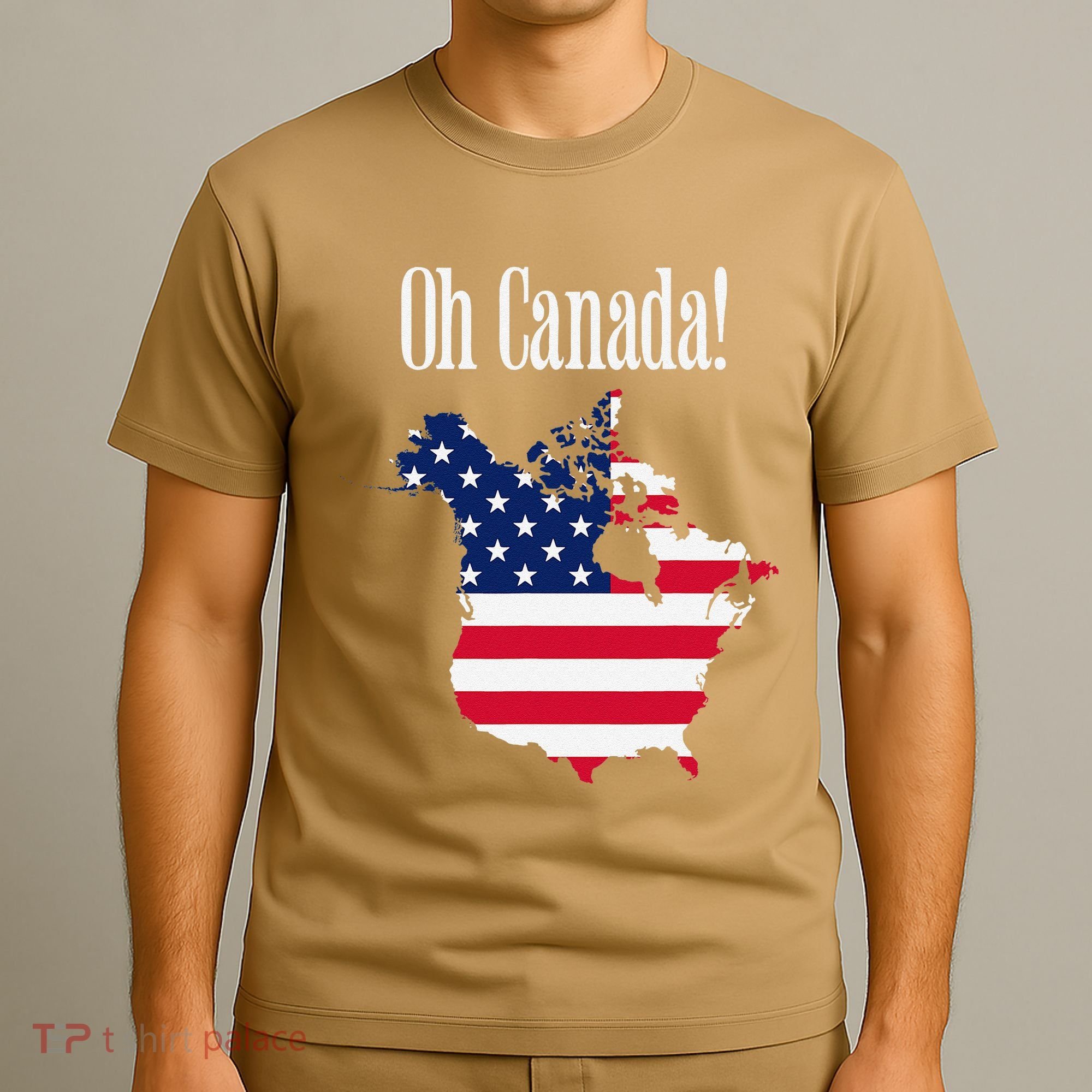 Funny Trump Oh Canada! Usa Canada Map 51st State T-Shirt