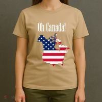 Funny Trump Oh Canada! Usa Canada Map 51st State T-Shirt thumb 4