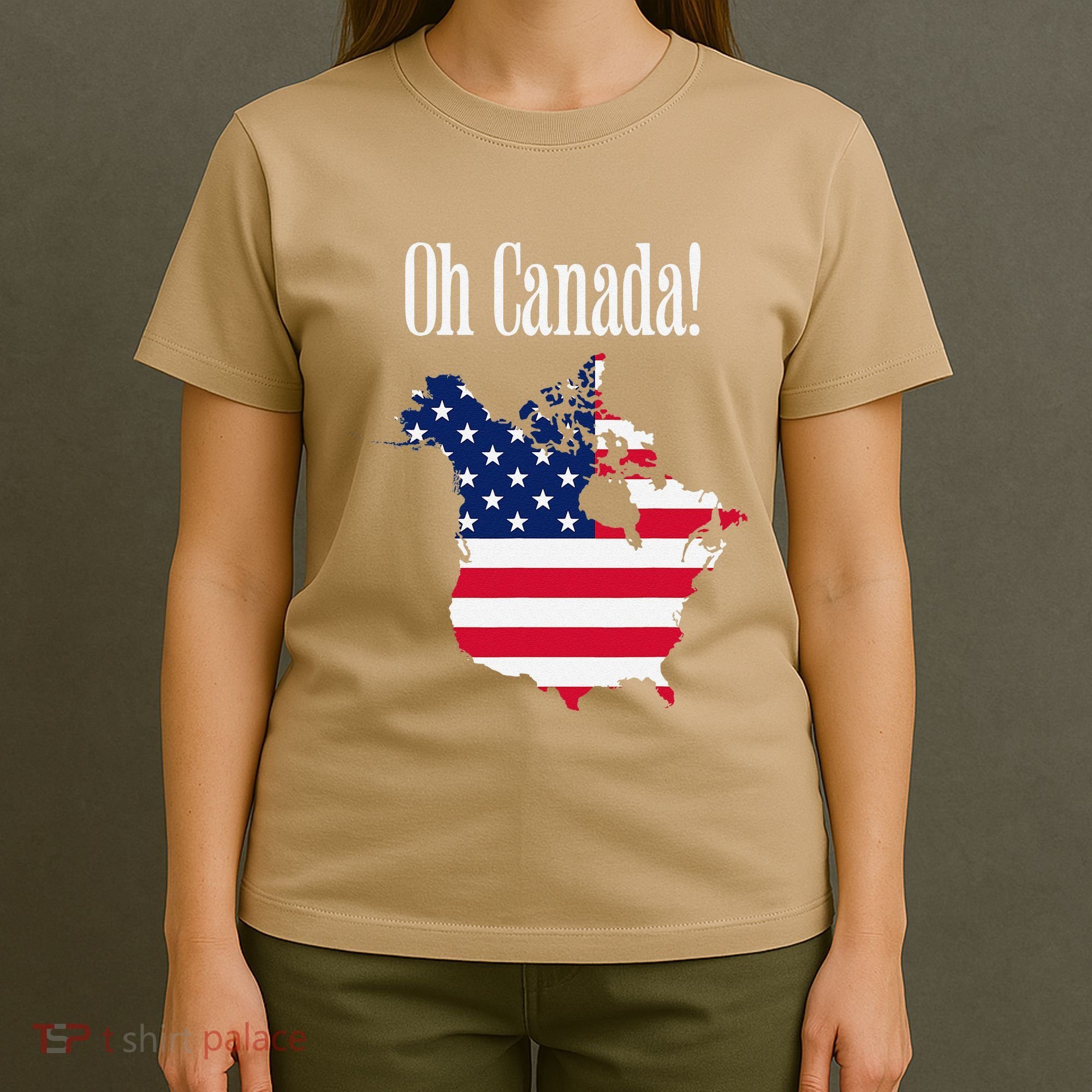 Funny Trump Oh Canada! Usa Canada Map 51st State T-Shirt