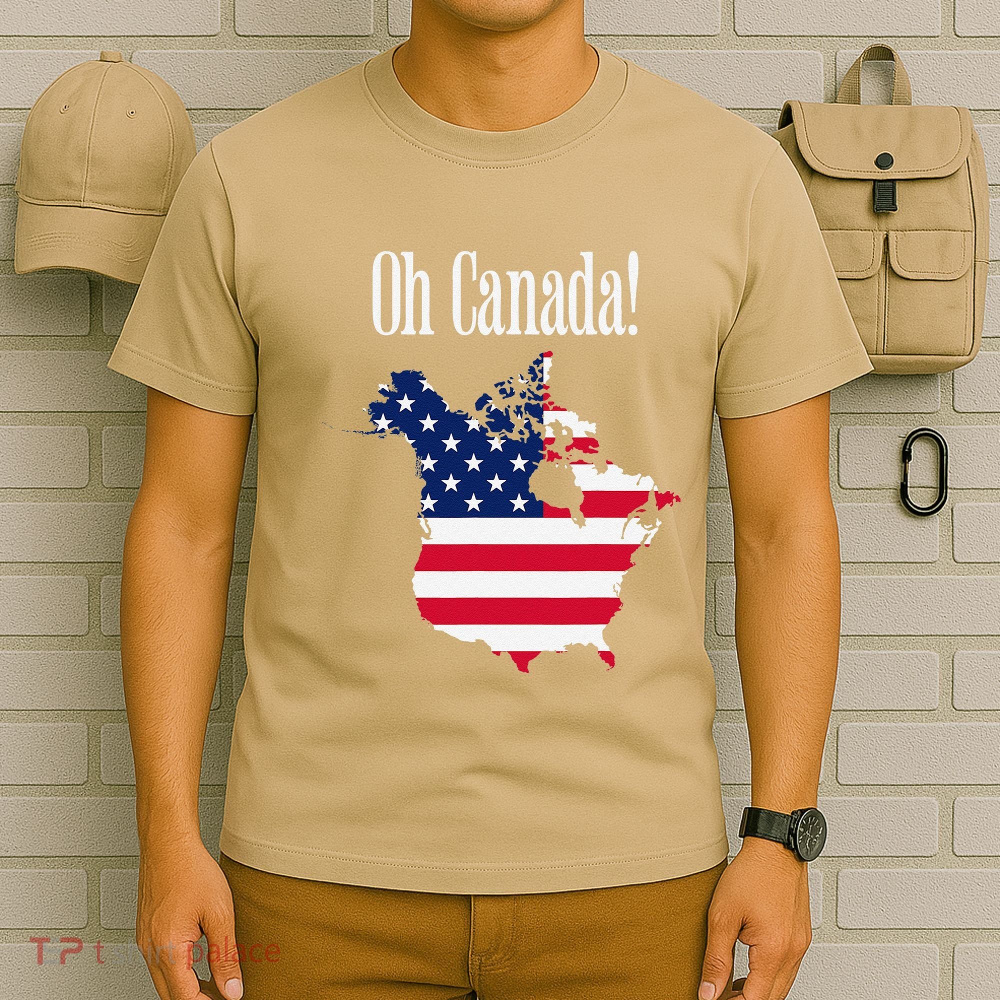 Funny Trump Oh Canada! Usa Canada Map 51st State T-Shirt