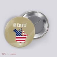 Funny Trump Oh Canada! Usa Canada Map 51st State Button thumb 0