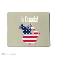 Funny Trump Oh Canada! Usa Canada Map 51st State Mousepad thumb 0