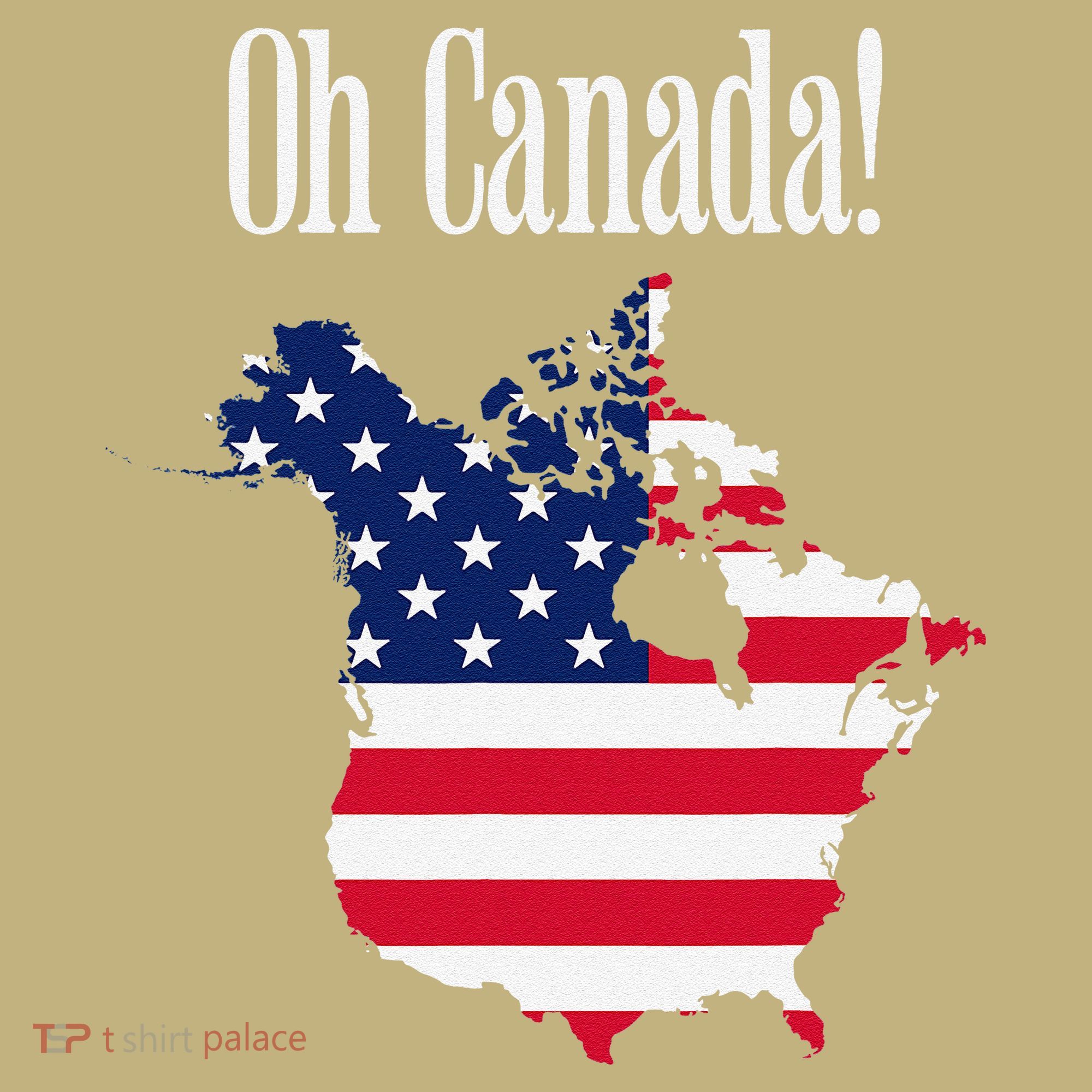 Funny Trump Oh Canada! Usa Canada Map 51st State Kids T-Shirt