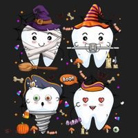 Funny Trick Or Teeth Denstist Halloween Costume Dental Squad Funny Gift Women's Sweatshirt thumb 2