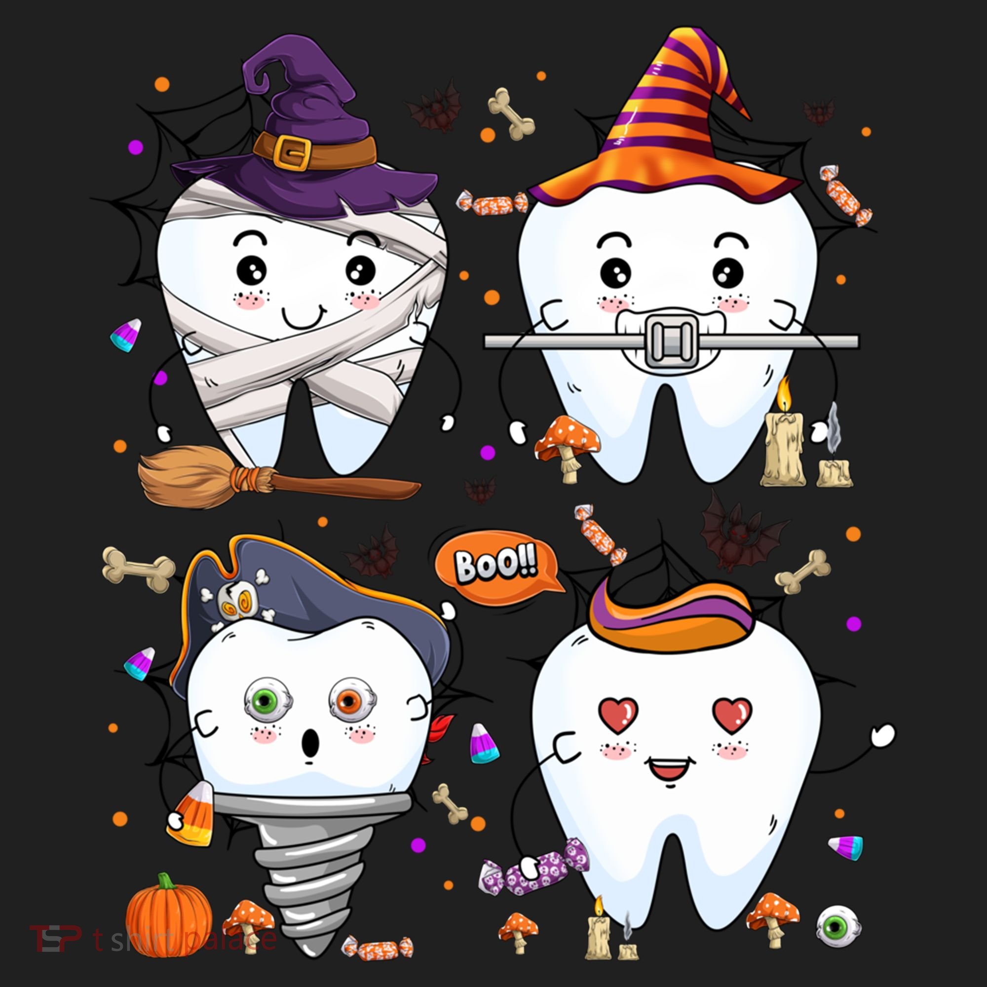 Funny Trick Or Teeth Denstist Halloween Costume Dental Squad Funny Gift Women's Sweatshirt