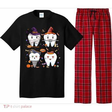 Funny Trick Or Teeth Denstist Halloween Costume Dental Squad Funny Gift Pajama Set