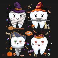 Funny Trick Or Teeth Denstist Halloween Costume Dental Squad Funny Gift Women's Hoodie thumb 2