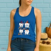 Funny Trick Or Teeth Denstist Halloween Costume Dental Squad Funny Gift Women's Tank Top thumb 2
