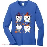 Funny Trick Or Teeth Denstist Halloween Costume Dental Squad Funny Gift Women's Long Sleeve Shirt thumb 0