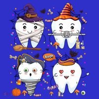 Funny Trick Or Teeth Denstist Halloween Costume Dental Squad Funny Gift Women's Long Sleeve Shirt thumb 2