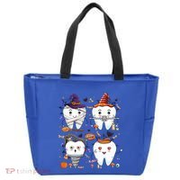 Funny Trick Or Teeth Denstist Halloween Costume Dental Squad Funny Gift Tote Bag thumb 0