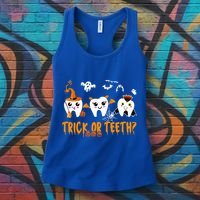 Funny Trick Or Teeth Denstist Halloween Costume Dental Squad Meaningful Gift Women's Tank Top thumb 3