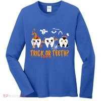 Funny Trick Or Teeth Denstist Halloween Costume Dental Squad Meaningful Gift Women's Long Sleeve Shirt thumb 0