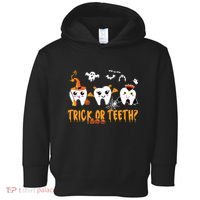 Funny Trick Or Teeth Dentist Halloween Costume Dental Squad Toddler Hoodie thumb 0