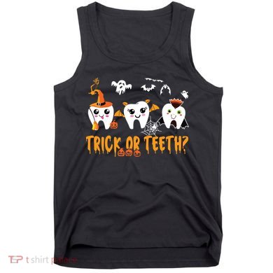 Funny Trick Or Teeth Dentist Halloween Costume Dental Squad Tank Top